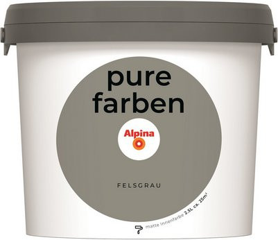 Alpina Farben Wandfarbe Pure Farben Felsgrau matt 2,5 l - Bild 1
