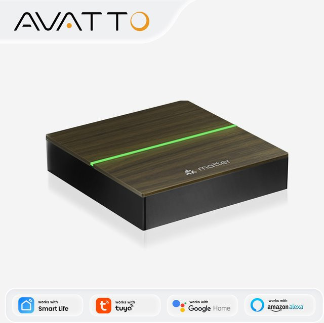 AVATTO Matter Smart ZigBee Gateway-Hub Kabelgebundene Smart Home Bridge in Schwarz, kompatibel mit Tuya, HomeKit, Siri, Google Home und Alexa - Bild 1