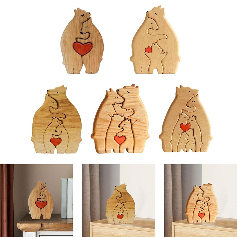 Holzpuzzle mit Bärenfamilie, Holzfiguren, ab 14 Jahre - Bild 2