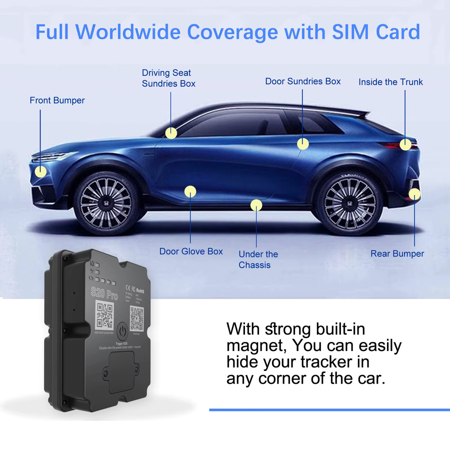 Wanwaytech 4G GPS Tracker Schwarz für Fahrzeuge und LKWs zur Echtzeit-Fernverfolgung - Bild 3