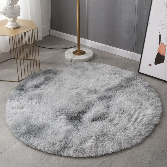 Runder Plüschteppich von Yiran Furniture, flauschig und rutschfest, Durchmesser: 160 cm - Bild 1