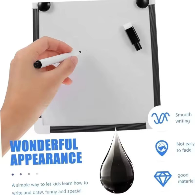 Magnetische Whiteboard-Marker mit integriertem Radiergummi und Bullet-Spitze in Weiß - Bild 3