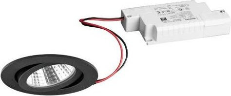 Brumberg LED-Einbauleuchte Schwarz, rund, dimmbar, 6W, warmweiß - Bild 1