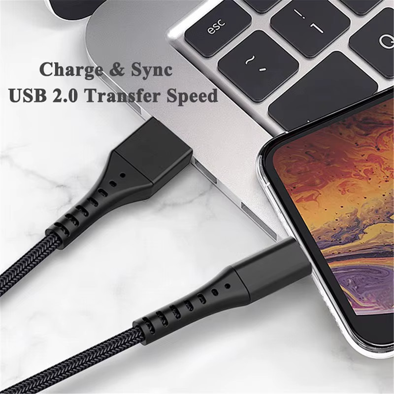 20W USB-A auf Lightning Ladekabel aus Nylon in Grau für iPhone und iPad - Bild 3