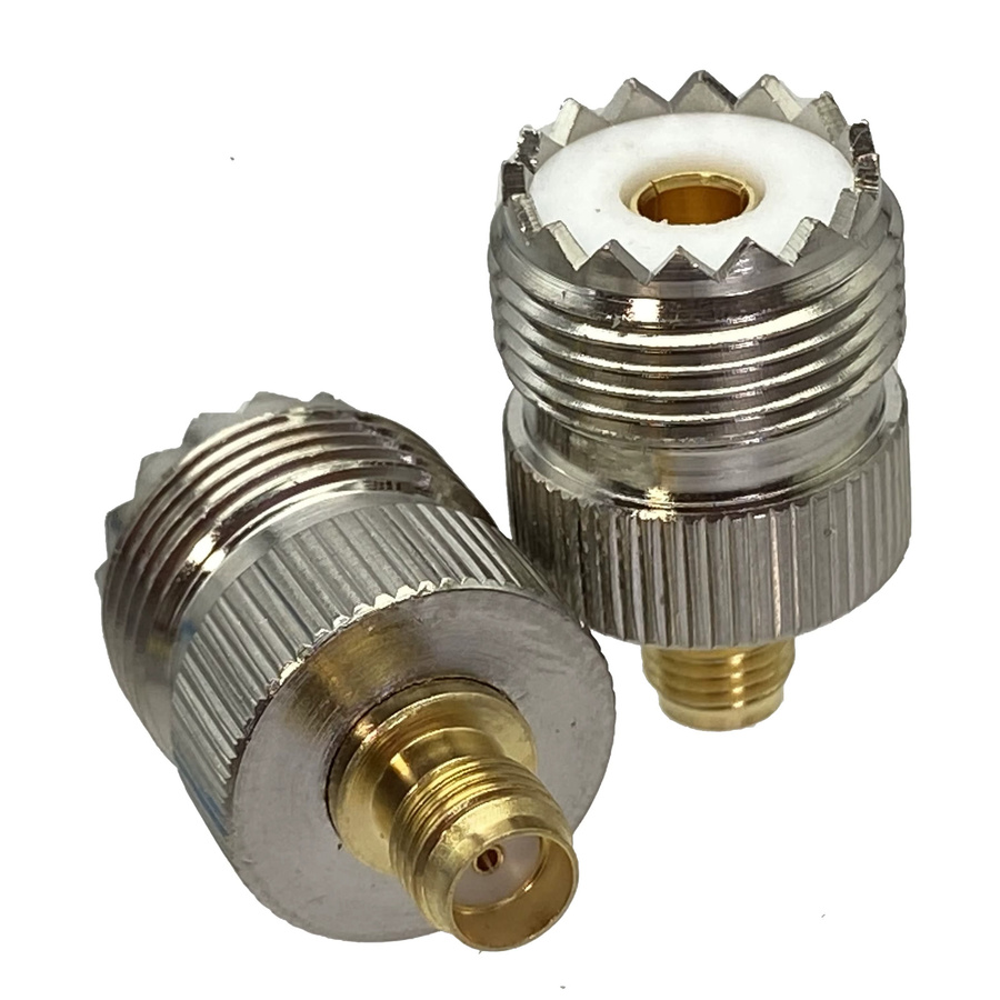UHF SO239 PL259 zu SMA RF Koaxial Adapter Set aus Messing in Gold und Silber, gerade Stecker und Buchse mit Drahtterminals - Bild 2