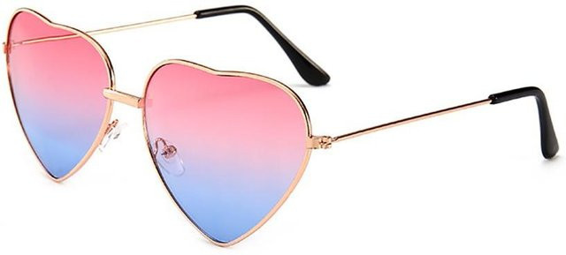 KaiTingu Sonnenbrille Herz, Metall, randlos, rot, pink, Damen - Bild 1