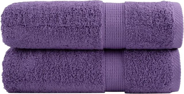 vidaXL Premium Handtücher aus 100% Baumwolle, 2er Set, Lila, B: 50 cm, L: 100 cm, 600 g/m2 - Bild 1