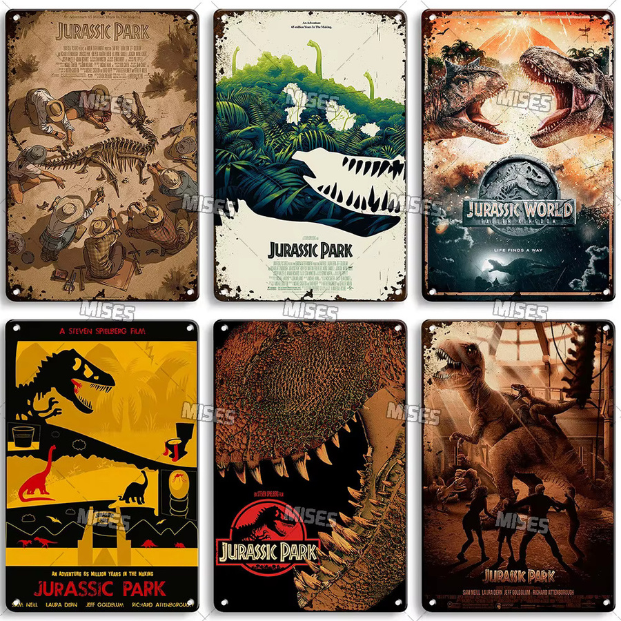 MISES Jurassic Park Metallplakette in rostiger Optik als Wanddekoration - Bild 2