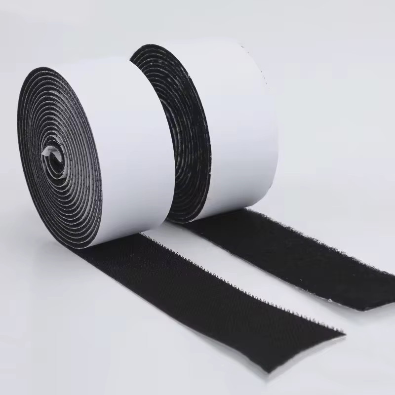 Selbstklebendes Klettverschlussband aus Nylon in Schwarz, Breite: 20 mm - Bild 2