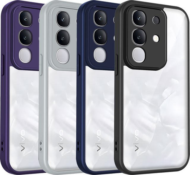 Silikon Handyhülle für Vivo Y29 4G, Vivo T4x und Vivo IQOO Z10x mit Luftpolster-Stoßfänger und matter Rückseite in Transparent oder Schwarz - Bild 1