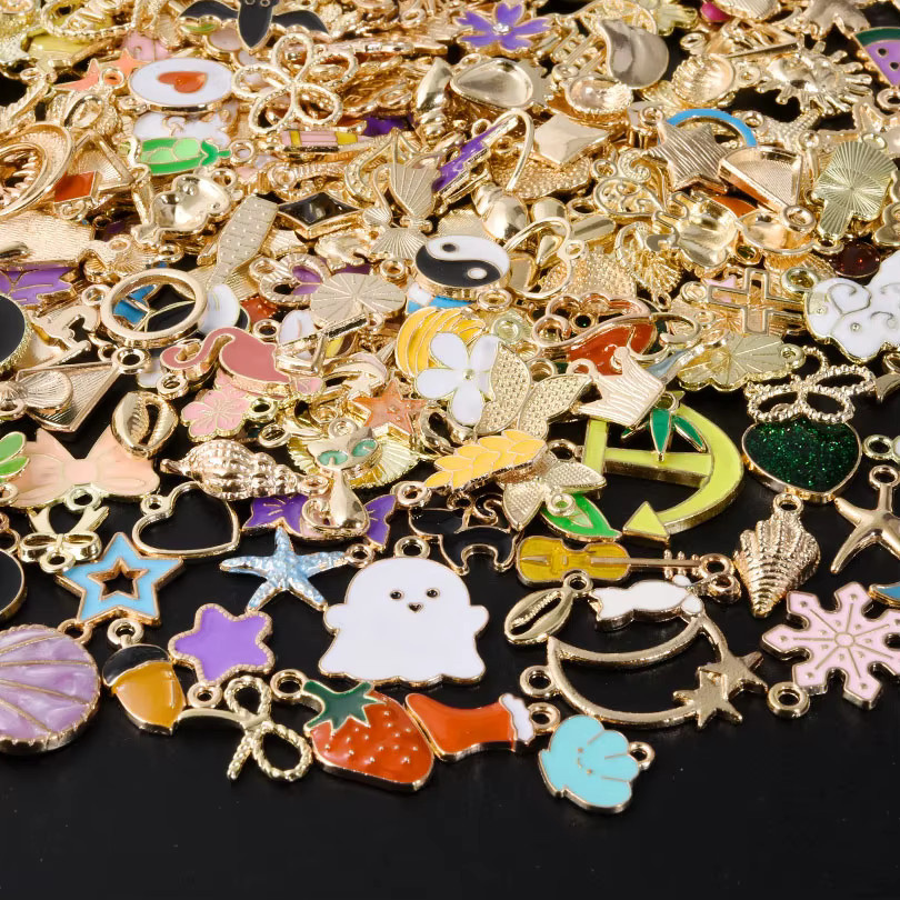 GLOWCAT Anhänger Charms, Ohrringe, Armband, Legierung, Gold, Unisex - Bild 3