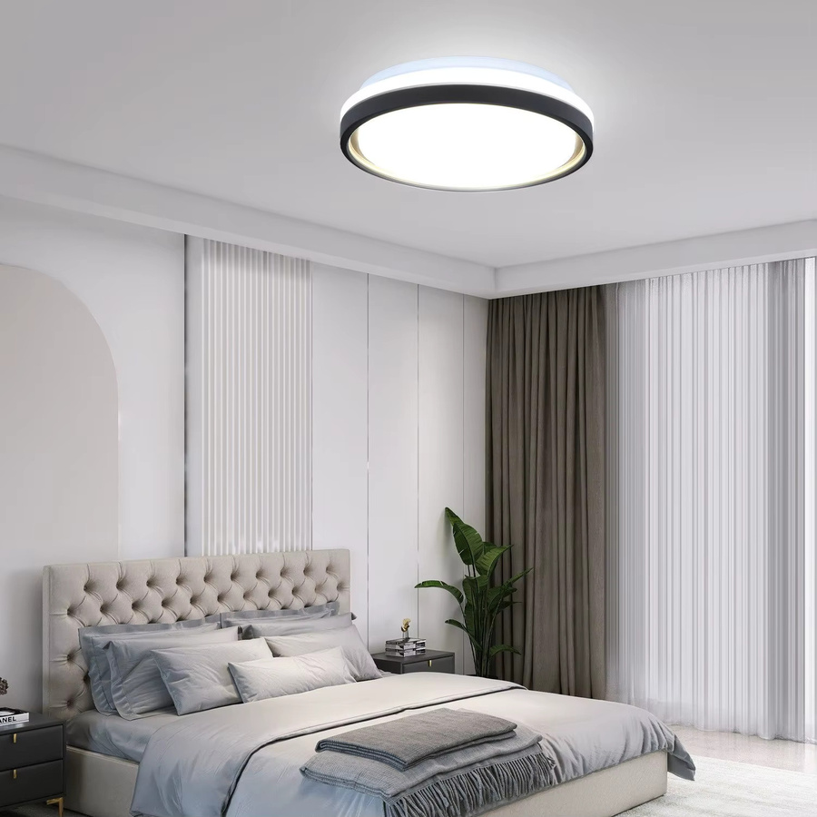 GBLY LED-Deckenleuchte rund in Schwarz und Gold mit Sternenhimmel-Effekt, dimmbar mit Fernbedienung, Durchmesser: 30 cm - Bild 6