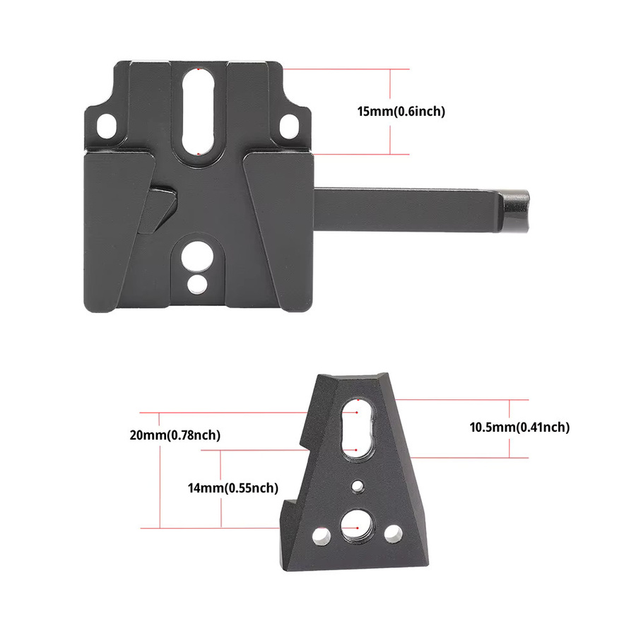 FOTGA V-Mount Lock Schnellwechsel-Batterieplatte mit 1/4 Zoll Schraubenlochblock-Adapter aus Aluminiumlegierung in Schwarz - Bild 2
