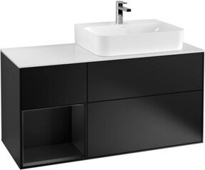 Villeroy & Boch Finion Waschtischunterschrank mit Abdeckplatte in Blau Lack, Breite: 120 cm, Tiefe: 50,1 cm, Höhe: 50,1 cm - Bild 1