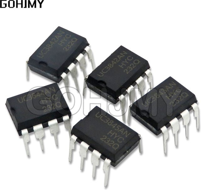 GOHJMY 10er Set UC3844AN UC3845AN UC3846N UC3825N UC3842AN UC3842BN UC3843AN DIP8 ICs in Schwarz - Bild 1
