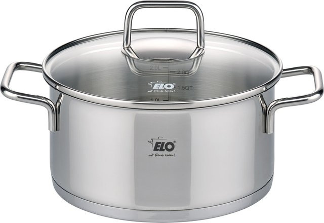 Bratentopf CITRIN von Elo aus Edelstahl in Silber mit Glasdeckel - Bild 1