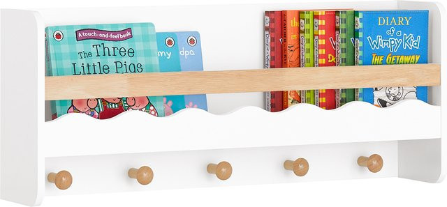 SoBuy Kindergarderobe KMB78-W mit Bücherregal und Ablage in Weiß - Bild 1