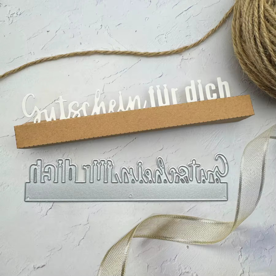 Metall-Stanzformen Deutscher Satz Silber für DIY Scrapbooking und Kartenherstellung - Bild 2