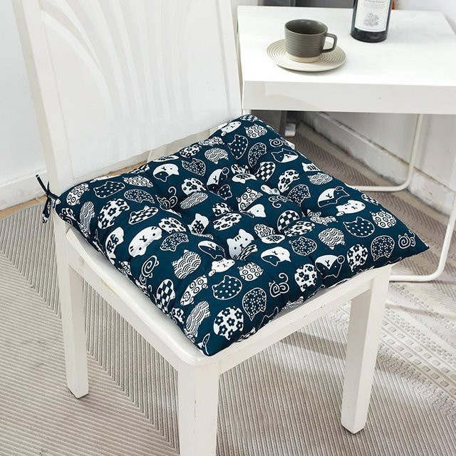 Bedrucktes Sitzkissen in Grau für Stühle und Büro, quadratisches Tatami-Stuhlkissen für alle Jahreszeiten - Bild 1