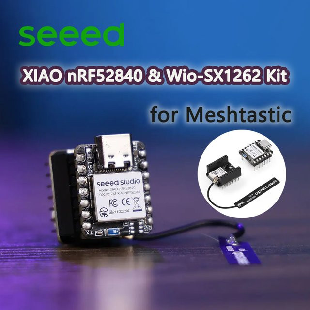 Seeed XIAO nRF52840 & Wio-SX1262 Kit für Meshtastic mit LoRa 862-930MHz, 868MHz, 915MHz und Bluetooth Mikrocontroller in Schwarz - Bild 1