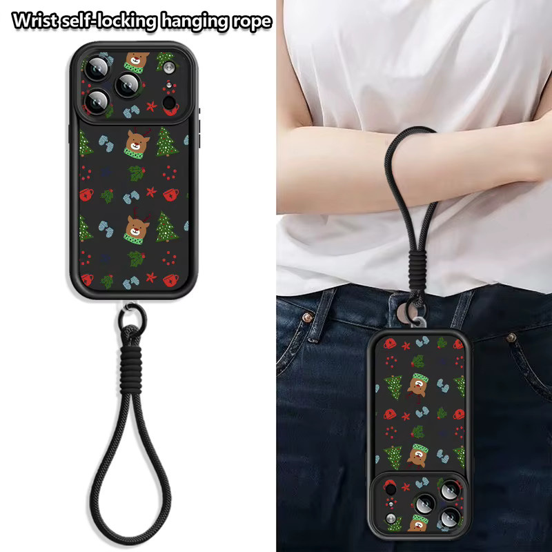 MOESOE Handyhülle mit Schneeflocken-Muster und Handgelenk-Strap für iPhone 11 bis iPhone 17 Pro Max, TPU Schutzhülle in Schwarz und Multicolour - Bild 2