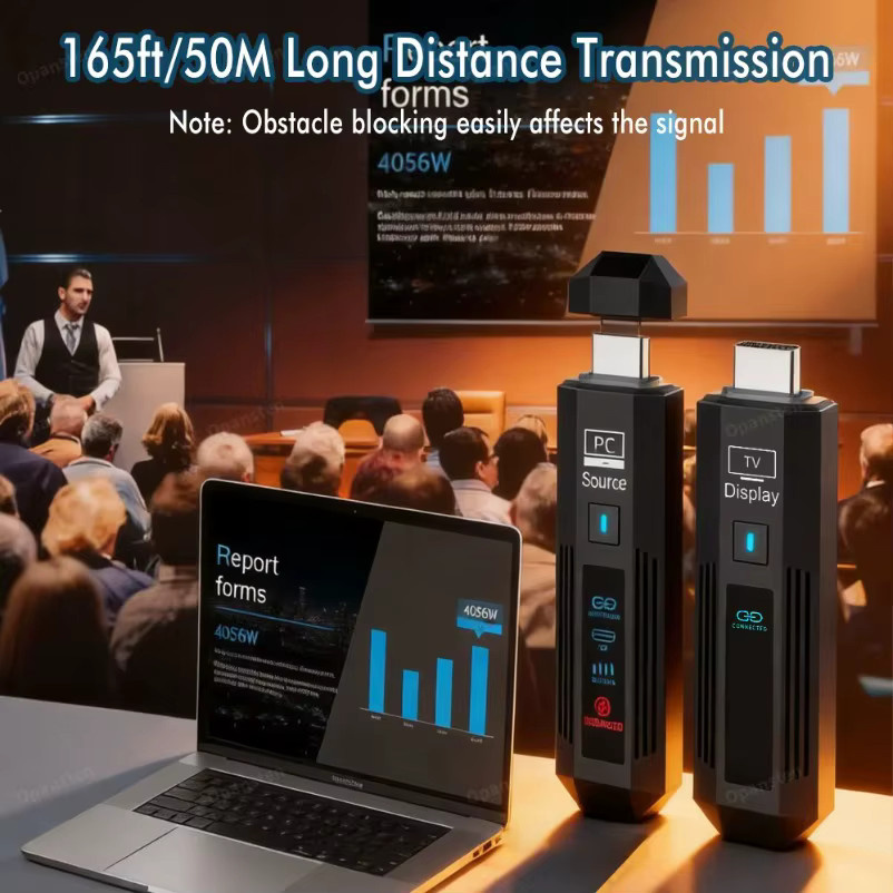 VIKEFON Kabelloser HDMI Video-Audio Sender und Empfänger Extender Adapter in Schwarz für Full HD 1080P mit 50m Reichweite - Bild 3