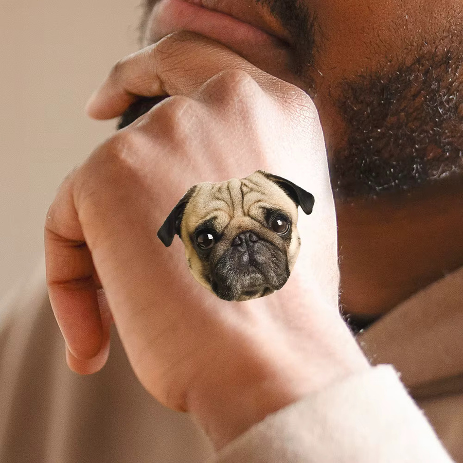 15 Stück personalisierte Haustier temporäre Tattoo Aufkleber von WEIGAO mit individuellem Haustiergesicht für Geburtstag und Party Dekorationen - Bild 2