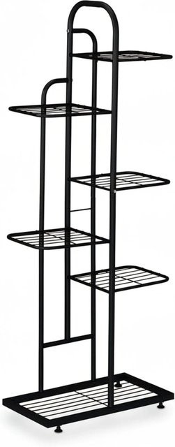 Relaxdays Blumenregal aus Stahl in Schwarz, höhenverstellbar und klappbar, H: 109,5 cm, B: 44 cm, T: 22 cm - Bild 1
