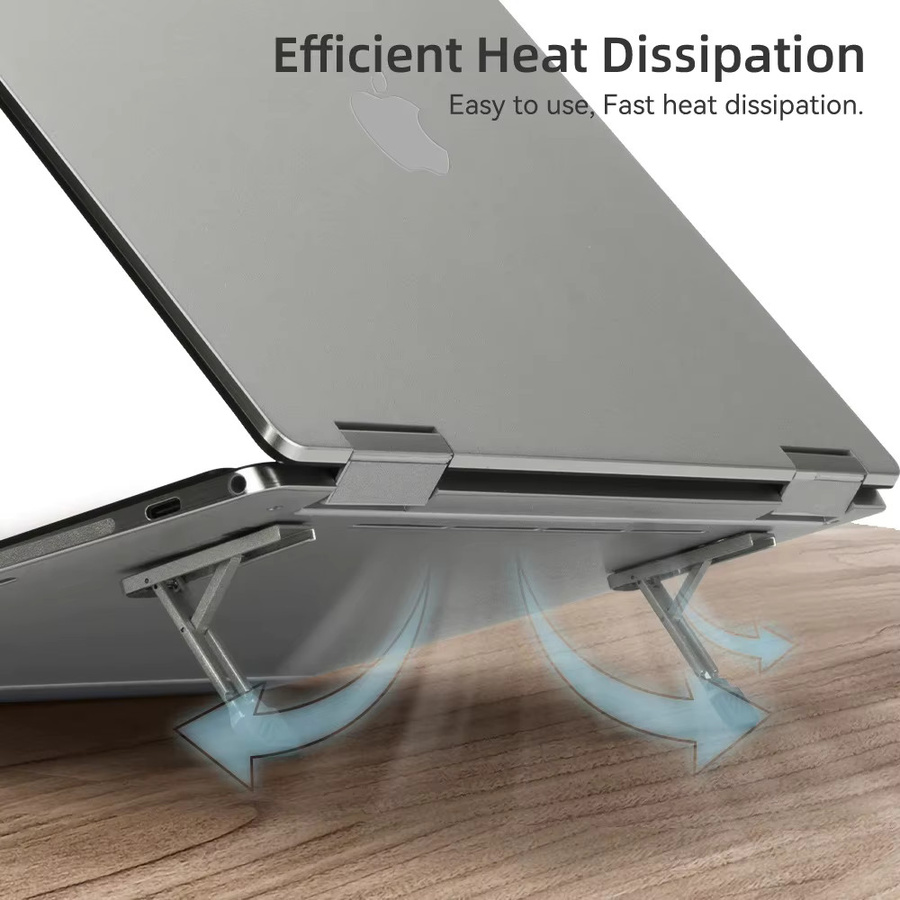 DANYCASE Laptop-Halterung Set aus 2 Stück, faltbarer Notebook- und Tastaturständer, rutschfester Desktop-Riser für MacBook Air, Pro und Tablets - Bild 5