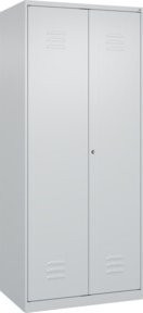 C+P Putzmittel-Spind Classic PLUS mit 2 Abteilen, grau, Stahl, H x B x T: 185 x 80 x 50 cm, mit Zylinderschloss - Bild 1