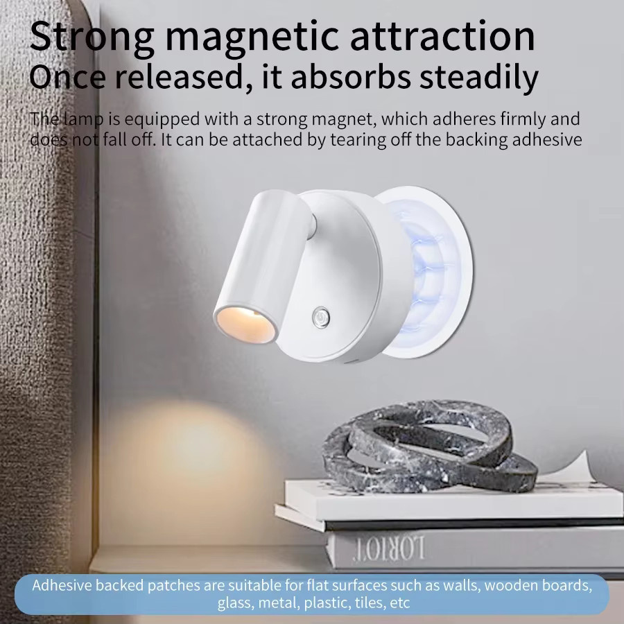 MeeToo LED Wandlampe als dimmbares Nachtlicht mit Touch-Funktion und magnetischer Befestigung für Schlafzimmer und Flur - Bild 4