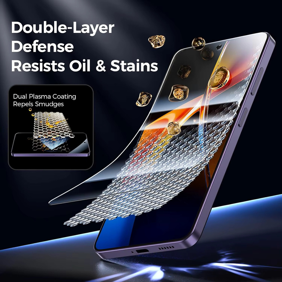 Samsung Displayschutzfolie aus gehärtetem Glas, transparent, passend für Galaxy S24 Serie - Bild 2