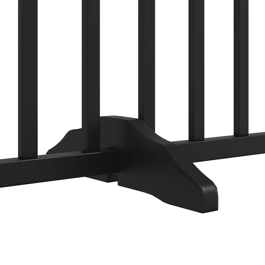 vidaXL Hundetor aus massivem Tannenholz, 4-teilig faltbar mit Tür, Schwarz, Breite: 320 cm - Bild 6