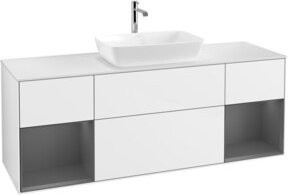 V&B Waschtischunterschrank Finion mit Wandbeleuchtung, Farbe Weiß lackiert, Breite: 160 cm - Bild 1