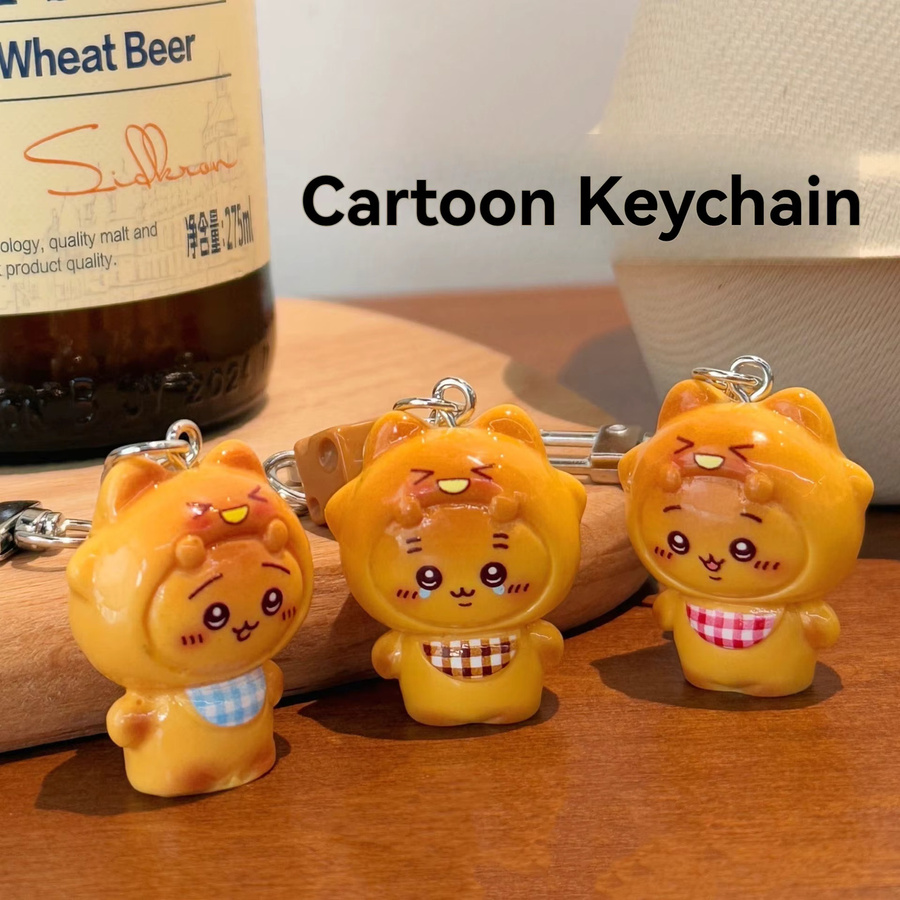 Chiikawa 3D-Cartoon-Schlüsselanhänger, Lätzchen-Anhänger, 1/3 Stück - Bild 5