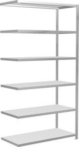 Schulte Anbauregal Steckregal MULTIplus250 mit 6 Fachböden und Kreuzstrebe, Farbe: Lichtgrau, B/T/H: 250 x 130 x 60 cm - Bild 1