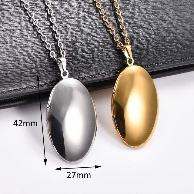 YULIN Medaillon Anhänger Edelstahl, Gold, Unisex - Bild 1