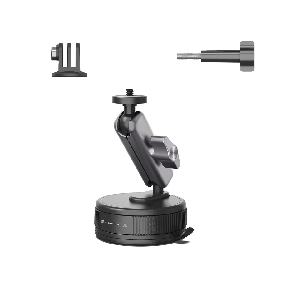 AKwing Saugnapf-Kamerahalterung für Auto in Schwarz, 360 Grad verstellbare Fahrzeug-Windschutzscheibenhalterung für Insta360 X3 X4 X5 GO Ultra ACE PRO 2 GO 3S Action Cameras - Bild 2