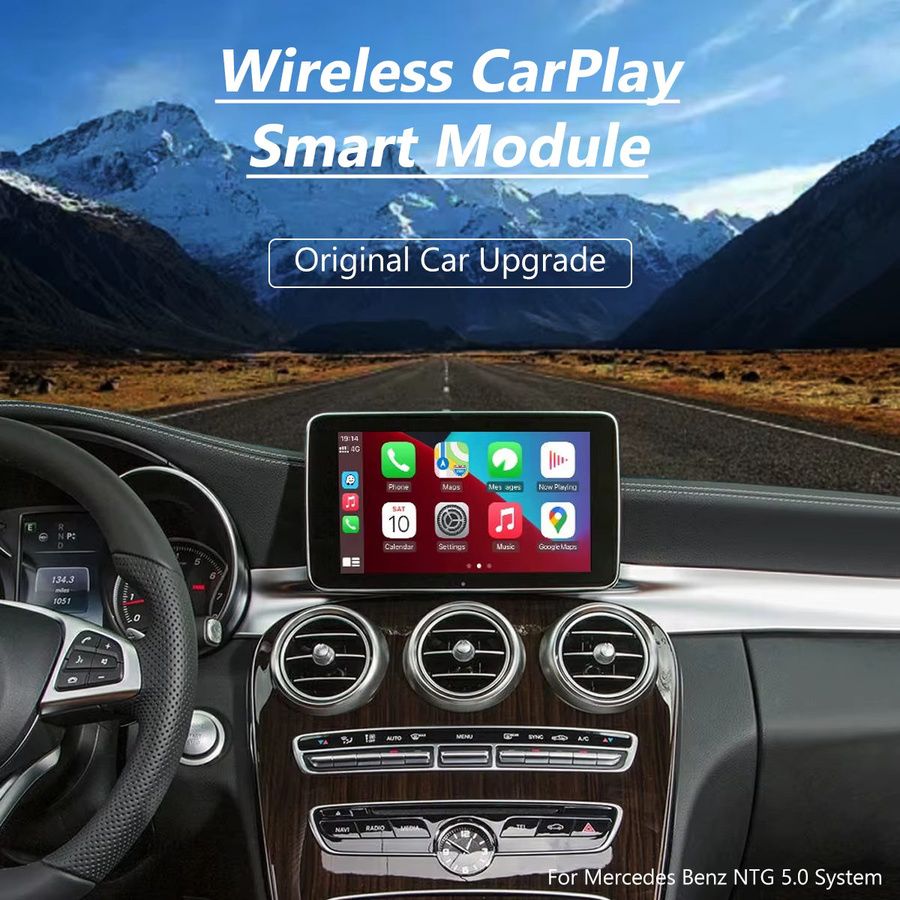Kabelloses CarPlay und Android Auto Interface für Mercedes Benz A-Klasse, CLA, GLA und C-Klasse sowie GLC (Modelljahre 2015-2018) in Schwarz mit Mirror Link und AirPlay - Bild 2