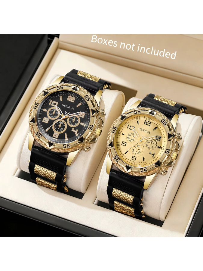 RUNERR Armbanduhr, Quarz, Silikon, Herren, Gold - Bild 4