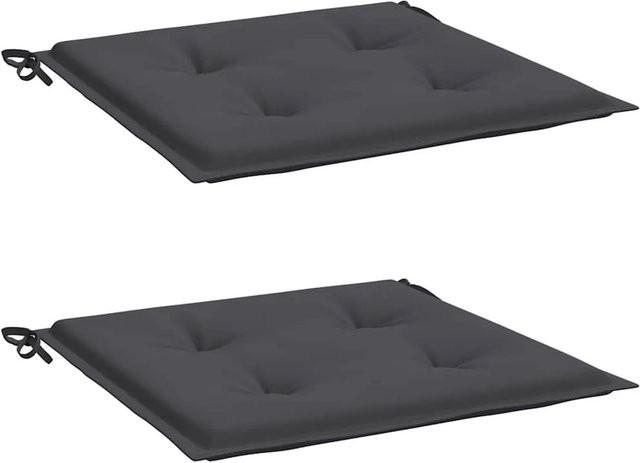 2er-Set vidaXL Gartenstuhl-Kissen aus wasserabweisendem Oxford-Gewebe in Anthrazit, B/T/H: 50 x 50 x 3 cm - Bild 1