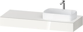 Duravit Konsole Qatego in Weiß Hochglanz mit einem Ausschnitt für Waschbecken rechts, B/T/H: 140 x 55 x 17 cm - Bild 1