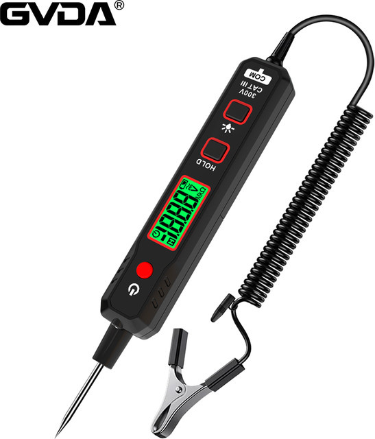 GVDA Digitales Auto Multimeter und Spannungsprüfer in Schwarz zur Fehlerdiagnose und Wartung von Schaltungen bis 100V DC - Bild 1