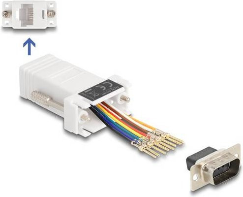 Delock 67102 VGA zu RJ45 Ethernet LAN Adapter in Weiß (1x D-SUB-Stecker 9pol. auf 1x RJ45-Buchse) - Bild 1
