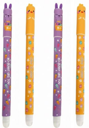 Shangfaji Radierbare Gelstifte mit Ostermotiv, 4er-Set, Mehrfarbig (Türkis, Orange, Multicolour) - Bild 1