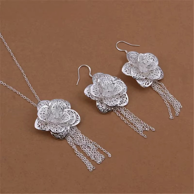 URMYLADY Schmuckset, 925 Sterlingsilber, Blume, Damen - Bild 4