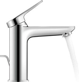 Duravit Waschtisch-Einhebelmischer FreshStart Wave in Chrom mit Pop-up-Abfluss und 122 mm Auslauf - Bild 1