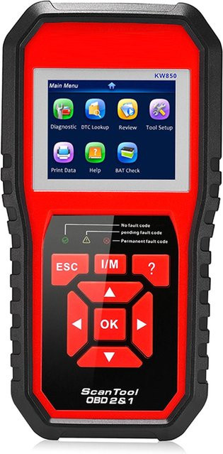 Professioneller OBDII-Scanner KW850 Autodiagnose-Codeleser in Rot - Bild 1