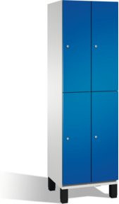 C+P Doppelstockspind Cambio auf Füßen mit 4 Fächern, Korpus Lichtgrau und Front Enzianblau, H x B x T: 198 x 60 x 52,5 cm - Bild 1