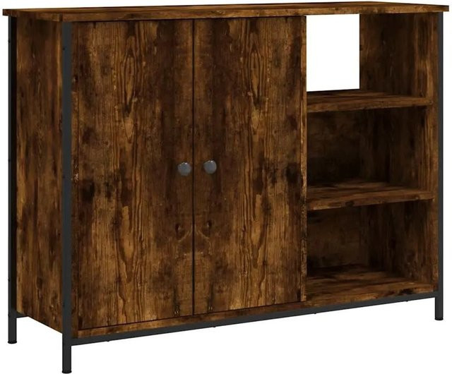 vidaXL Sideboard Räuchereiche in Braun aus Holzwerkstoff und Stahl B/T/H: 100 x 33 x 75 cm - Bild 1
